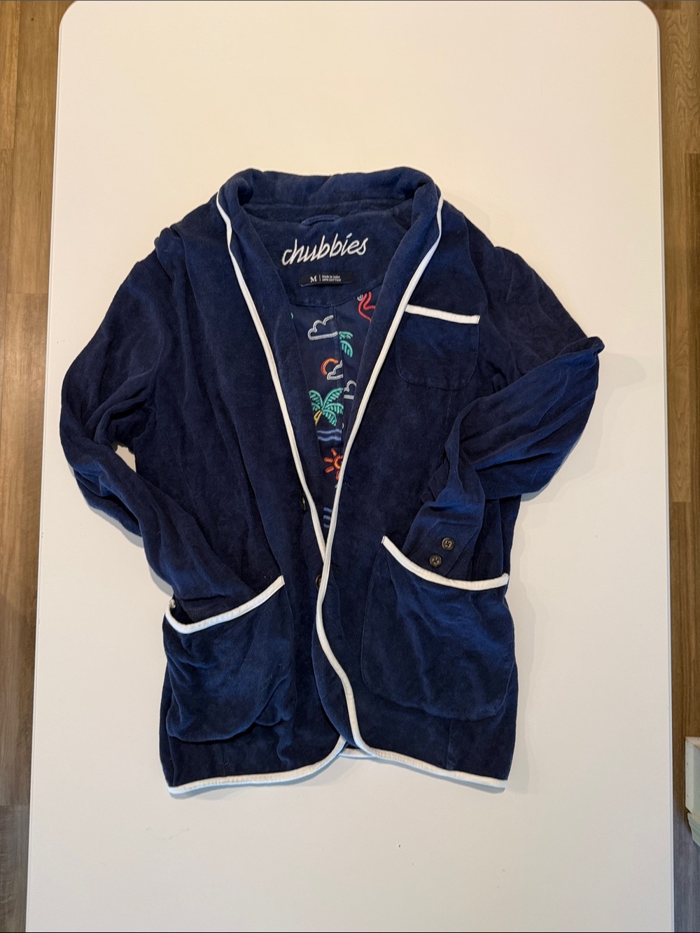 Chubbies Navy Terry cloth Jacket “Beach Blazer”.  men’s Mediuam